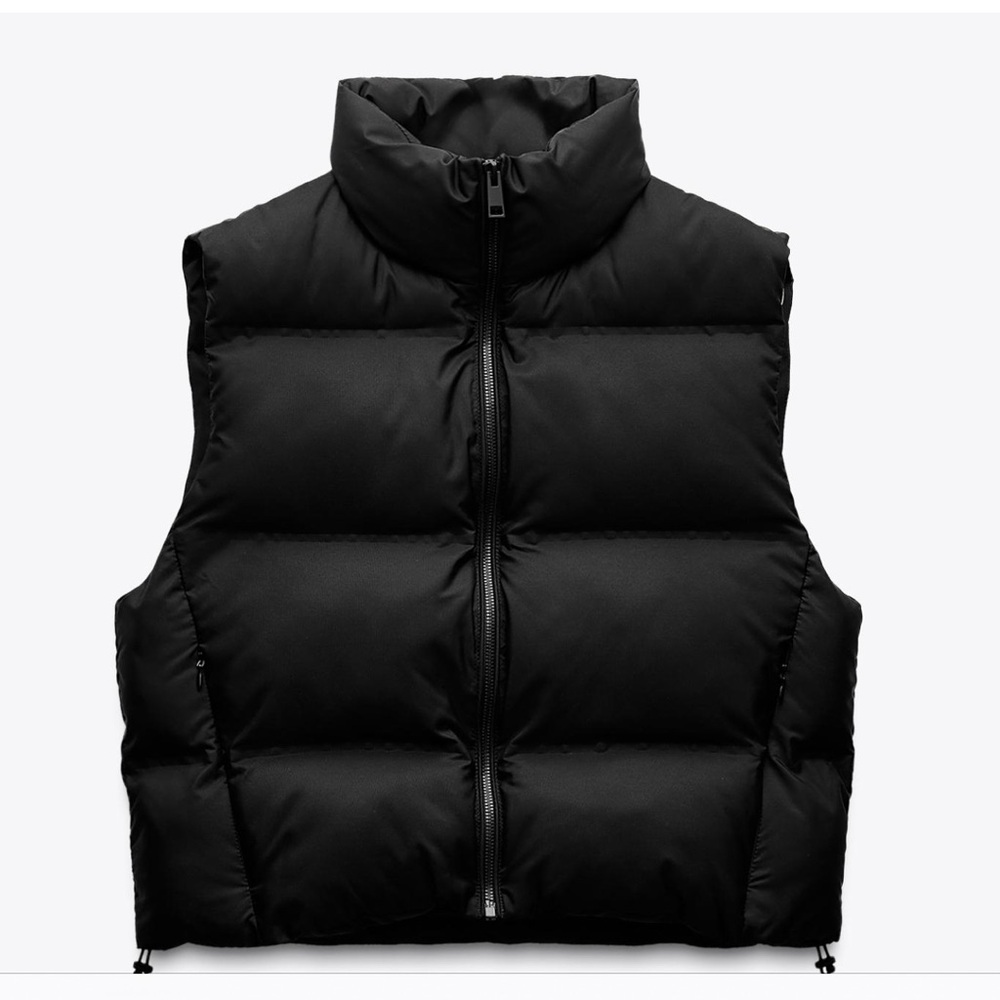 Zara Black Puffer Vest, small, never worn NEW